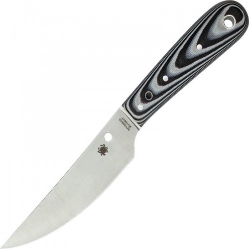 Spyderco Bow River Fixed Blade Knife - 4.4" 8Cr13Mov Stainless Steel Blade Black and Grey G10 Handle