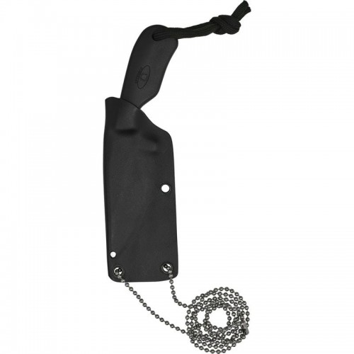 Spyderco Fred Perrin Subway Bowie Fixed Blade Knife - 2.8" LC200N Black Plain Blade Black FRN Handle