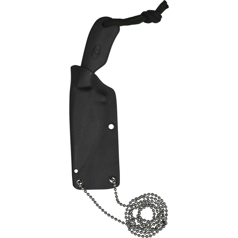 Spyderco Fred Perrin Subway Bowie Fixed Blade Knife - 2.8" LC200N Black Plain Blade Black FRN Handle