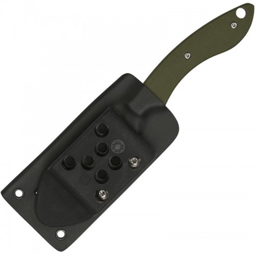 Spyderco Sjoerd Stok Bowie Knife - 2.95" Satin Plain Blade OD Green G10 Handle