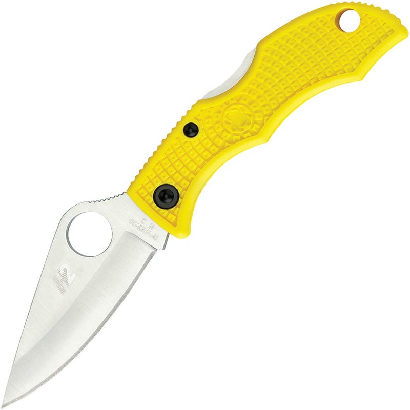 Spyderco Ladybug 3 Salt Folding Knife - 1.94" H1 Rust Proof Plain Blade Yellow Handle