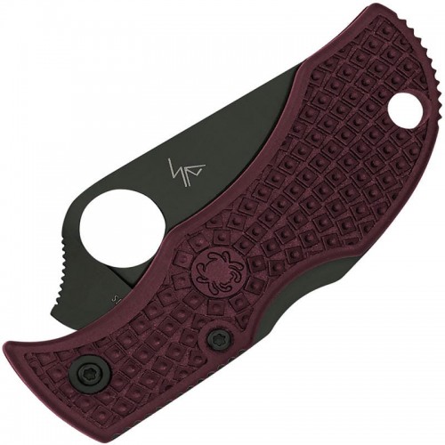Spyderco Manbug Sprint Run Folding Knife - 1.90" CTS-PD#1 Black Blade Burgundy FRN Handle