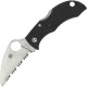 Spyderco MBKWS Manbug Folding Knife - 1.97" Satin Wharncliffe Serrated Blade, Black Handles