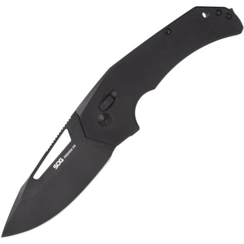 SOG Prohen XR Lock Folding Knife - 3.35" Black D2 DP Blade Black G10 Handle