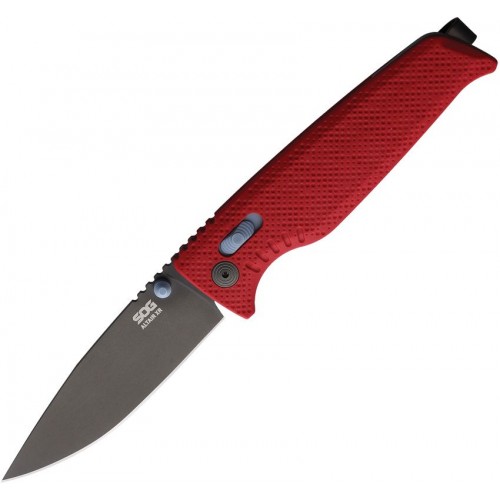 SOG Altair XR Folding Knife - 3.19" 154CM Black TiNi DP Blade Canyon Red GRN Handle