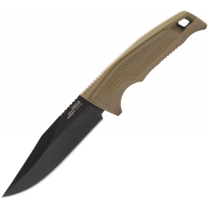 SOG Recondo FX Fixed Blade Knife - 4.61" CRYO 440A Black TiNi CP Blade Flat Dark Earth GRN Handle
