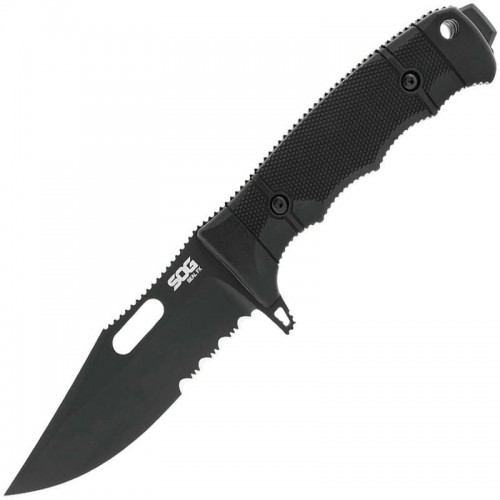 SOG SEAL FX Part Serrated Knife - 4.3" S35VN Black Tanto Blade, GRN Handles, Kydex Sheath