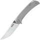 SRM Knives 1411-TZ Large Asika Folding Knife - 3.9" 154CM Bead Blast Clip Point Blade Titanium Handle