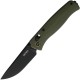 SRM Knives 255L-GP Ambi-Lock Folding Knife - 3.2" 10Cr15CoMoV Black PVD Blade Green G10 Handle