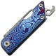 SRM Knives 6435-TL UK EDC Slipjoint Folding Pocket Knife - 1.61" Damascus Blade Damascus Pattern Titanium Handle