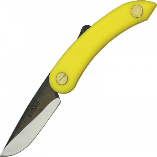 Svord Mini Peasant UK EDC Knife - 2.5" Carbon Steel Blade Yellow Handle