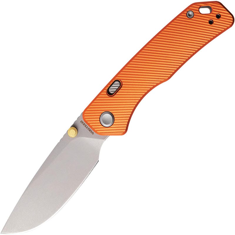 Vosteed Marten Folding Knife - 2.98" 154CM Blade Orange Aluminum Handle