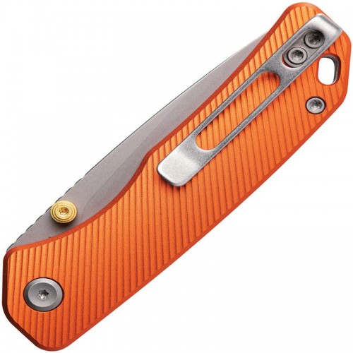 Vosteed Marten Folding Knife - 2.98" 154CM Blade Orange Aluminum Handle