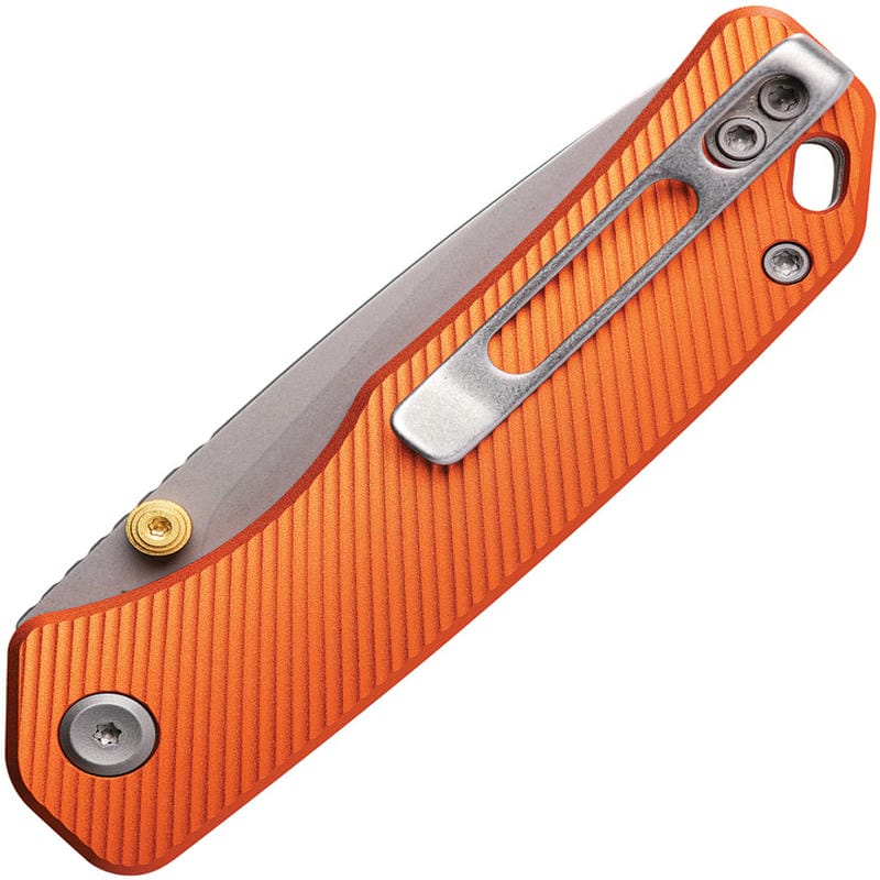 Vosteed Marten Folding Knife - 2.98" 154CM Blade Orange Aluminum Handle