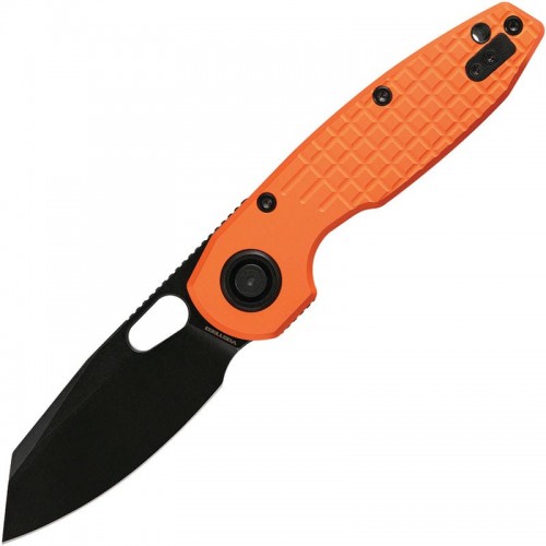 Vosteed Ankylo Folding Knife - 3.18" Elmax Black Reverse Tanto Blade Orange Frag Aluminum Handle