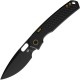 Vosteed Psyop Top Liner Lock - 3.32" Black Elmax Blade with Black Checkered Titanium Handle