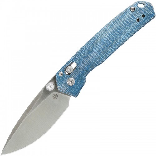 Vosteed Mini Psyop Folding Knife - 2.69" Elmax Satin Blade Blue UltreX Micarta Handle
