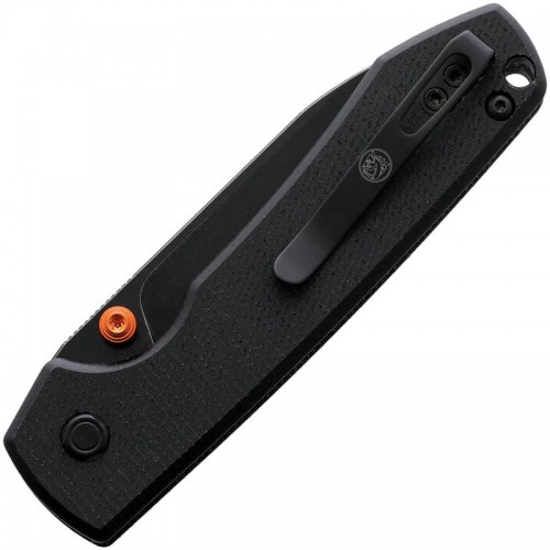 Vosteed Raccoon Linerlock Folding Knife - 3.25" 14C28N Black Stonewashed DP Blade Black Micarta Handle