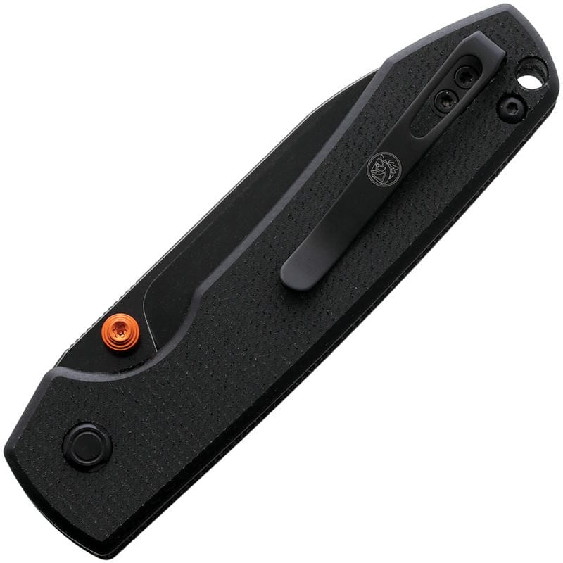 Vosteed Raccoon Crossbar Lock Folding Knife - 3.25" Black Nitro-V Steel DP Blade Black Aluminium Handle
