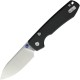 Vosteed Raccoon Linerlock Folding Knife - 3.25" 14C28N Stonewashed DP Blade Black Micarta Handle