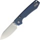 Vosteed Raccoon Linerlock Folding Knife - 3.25" 14C28N Stonewashed DP Blade Blue Micarta Handle