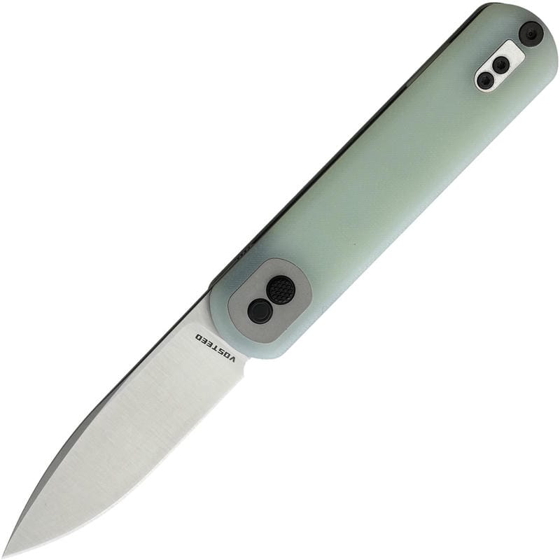 Vosteed Corgi Trek Lock Knife - 2.99" Sandvik 14C28N Stonewashed DP Blade Jade G10 Handle