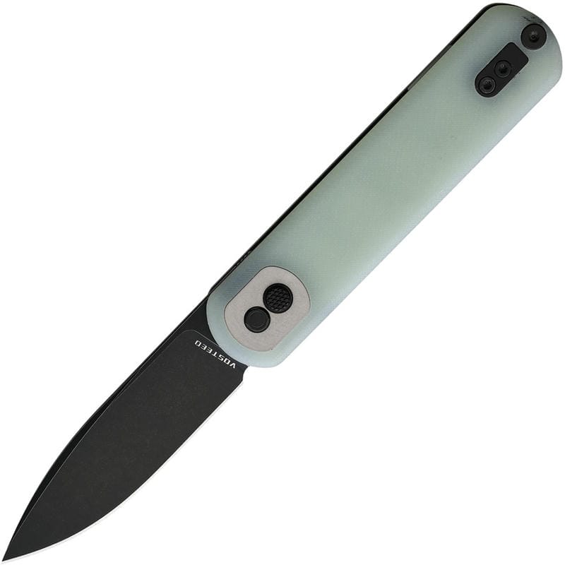Vosteed Corgi Trek Lock Knife - 2.99" Sandvik 14C28N Black Stonewashed DP Blade Jade G10 Handle