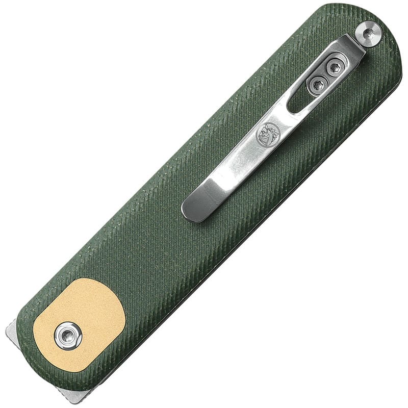 Vosteed Corgi Trek Lock Knife - 2.99" Sandvik 14C28N Stonewashed Blade Green Micarta Handle