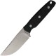 Vosteed Yue Mink Fixed Blade Knife - 3.33" Nitro-V Blade Frag Milled Black Micarta Handle