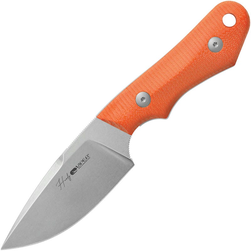 Viper Knives Handy Fixed Blade Knife - 3.3" CPM-MagnaCut Blade 3D Machined Orange G10 Handle
