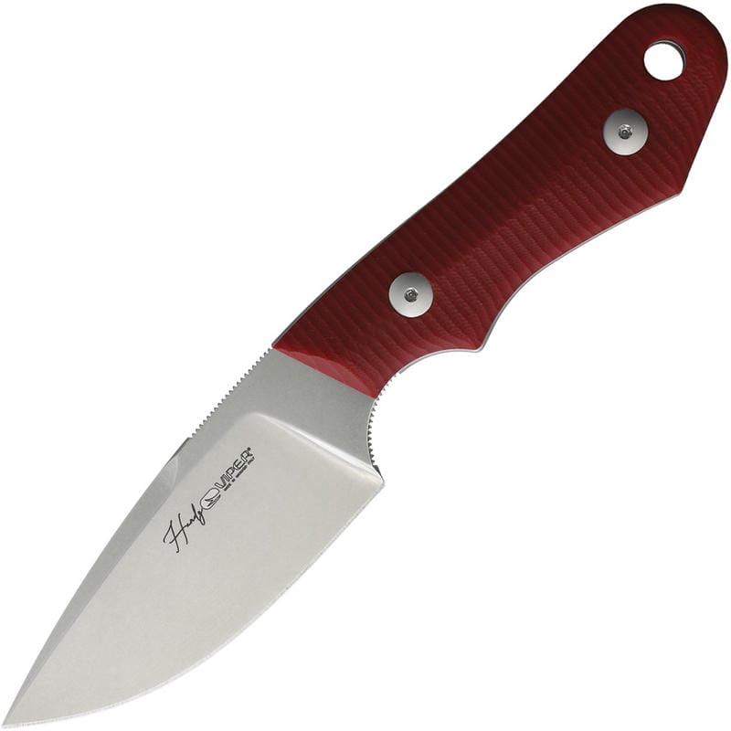 Viper Knives Handy Fixed Blade Knife - 3.3" CPM-MagnaCut Blade 3D Machined Red G10 Handle