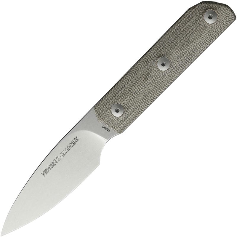 Viper Mirror2 Fixed Blade Knife - 3.25" M390 Blade 3D Machined Green Canvas Micarta Handle
