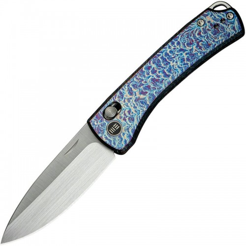 We Knife DBK Dutch Bushcraft NightBlade - 2.98" CPM-20CV Grey Blade Chidori Flamed Titanium Handle