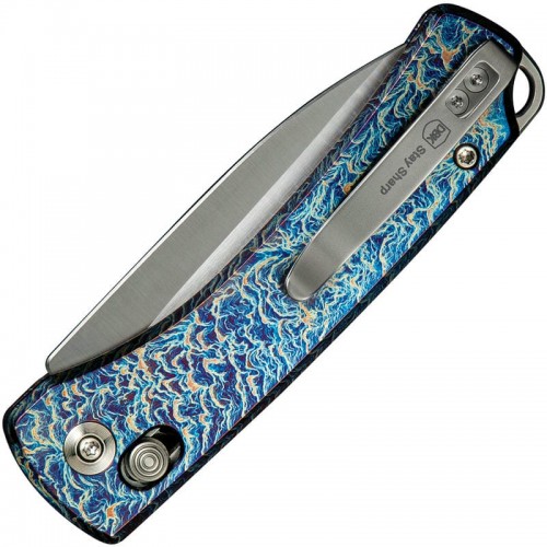 We Knife DBK Dutch Bushcraft NightBlade - 2.98" CPM-20CV Grey Blade Chidori Flamed Titanium Handle