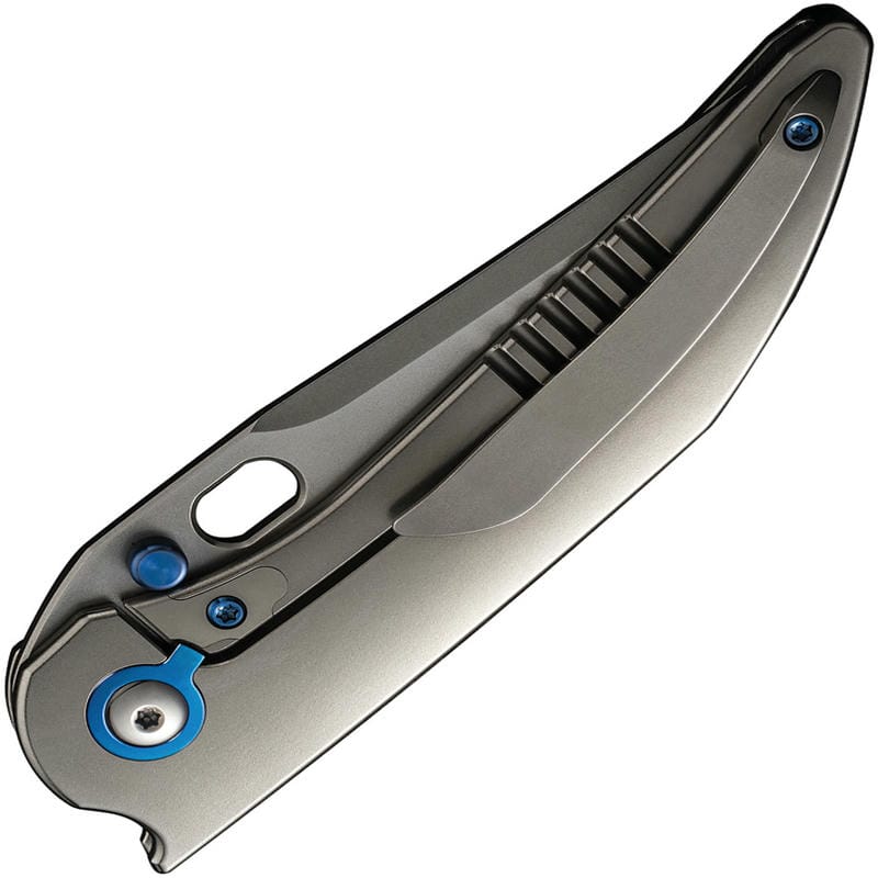 We Knife Attor BB Folding Knife - 3.55" CPM-20CV Bead Blasted Modified Persian Blade Bead Blast Titanium Handle