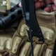 HX Outdoors Infantry Pocket Knife - 3.3" Black Coated Blade G10 Aluminium Handle with Glass Breaker Strap Cutter Cyclaire Knives and Tools