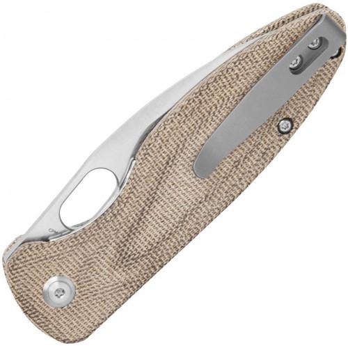 Arcform Sabre Folding Knife - 3.25" CPM-20V Leaf Blade Green Canvas Micarta Handle