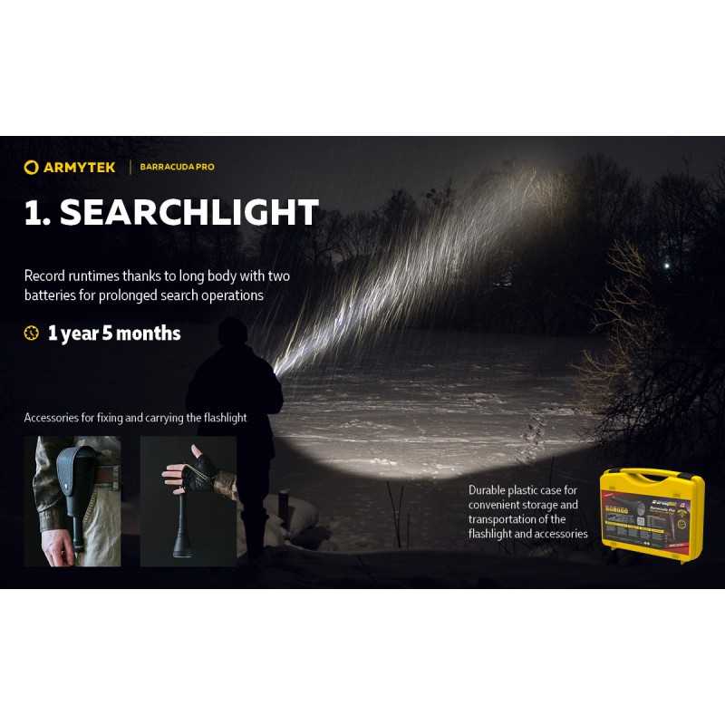 Armytek Barracuda Pro Flashlight - 1500 Lumens - 800m Beam