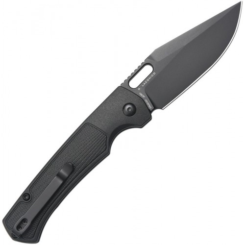 Artisan Cutlery Revel Folding Knife - 3.54" Black AR-RPM9 Blade Black FRN Handle