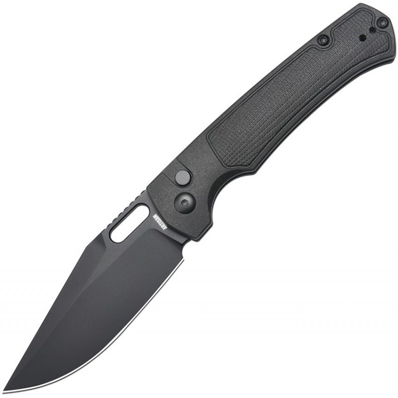 Artisan Cutlery Revel Folding Knife - 3.54" Black AR-RPM9 Blade Black FRN Handle