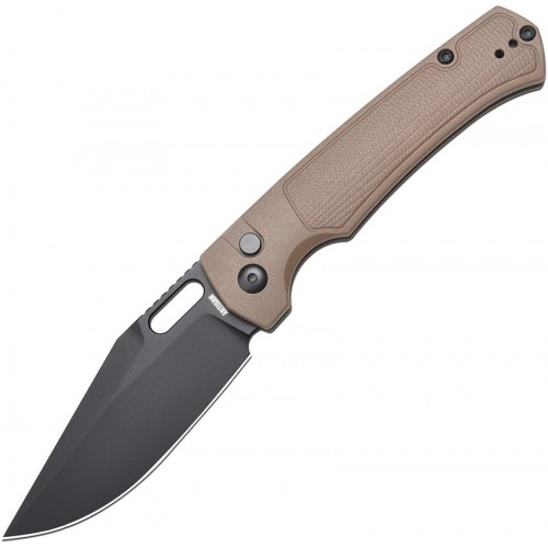 Artisan Cutlery Revel Folding Knife - 3.54" Black AR-RPM9 Blade Brown FRN Handle