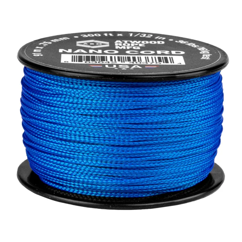 Atwood Rope MFG Blue Nano Cord on Spool -  .75mm x 300ft  Cyclaire Knives and Tools