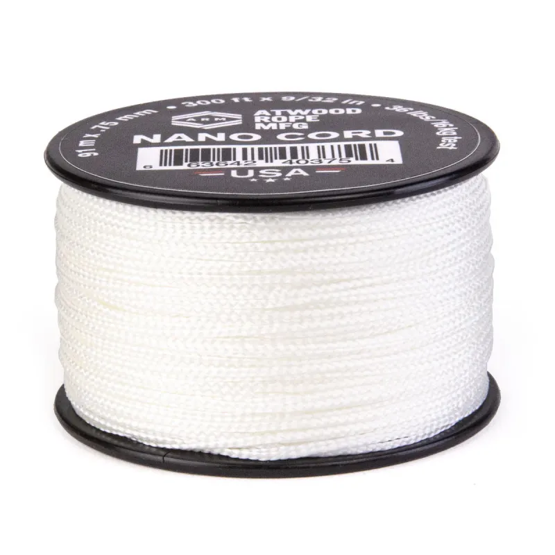 Atwood Rope MFG White Nano Cord on Spool -  .75mm x 300ft 