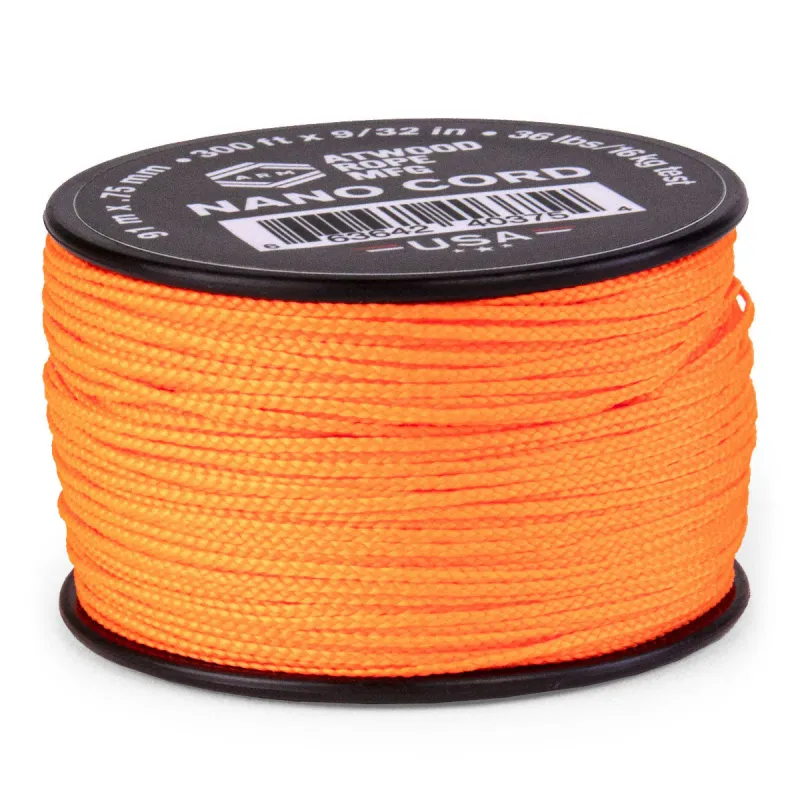Atwood Rope MFG Neon Orange Nano Cord on Spool -  .75mm x 300ft 