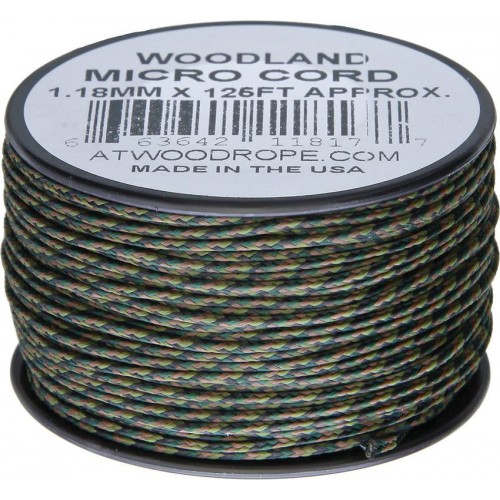 Atwood Rope MFG 1.18mm Micro Cord Woodland Camo 125ft Spool