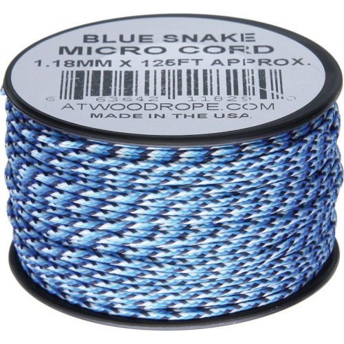 Atwood Rope MFG 1.18mm Micro Cord Blue Snake 125ft Spool