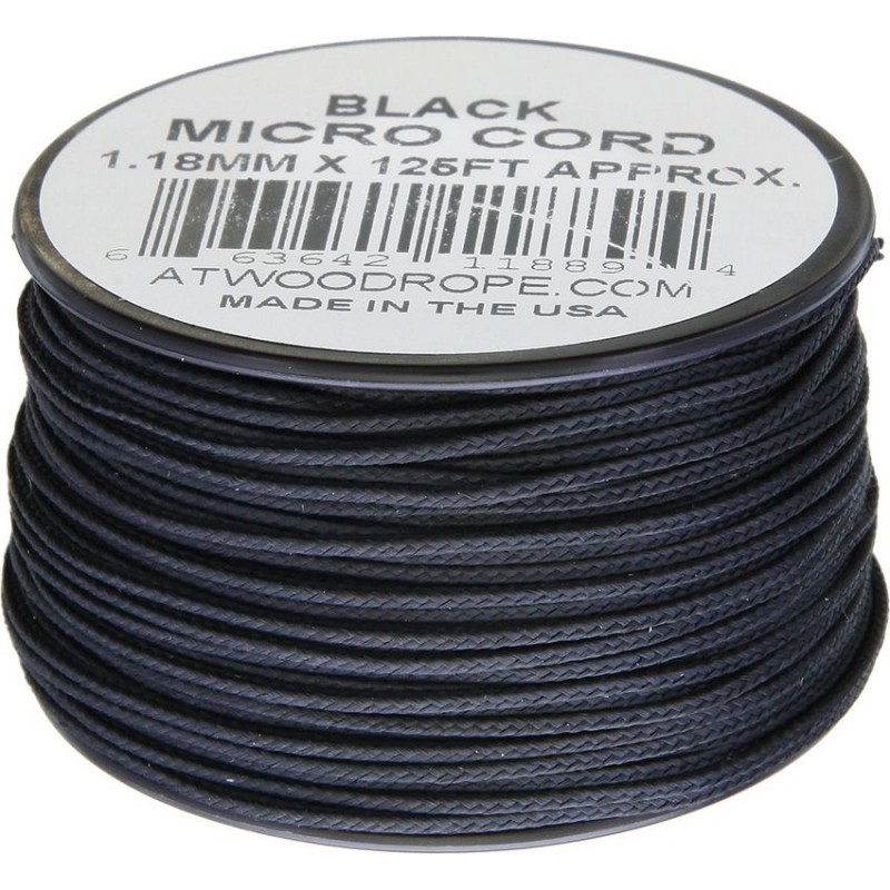 Atwood Rope MFG 1.18mm Micro Cord Black 125ft Spool