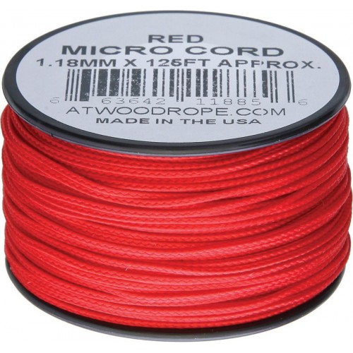 Atwood Rope MFG 1.18mm Micro Cord Red 125ft Spool