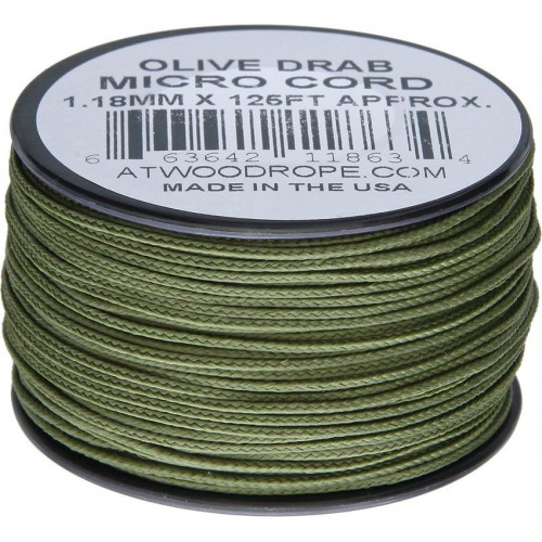 Atwood Rope MFG 1.18mm Micro Cord Olive Drab 125ft Spool
