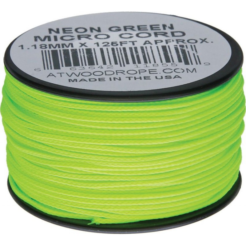 Atwood Rope MFG 1.18mm Micro Cord Neon Green 125ft Spool